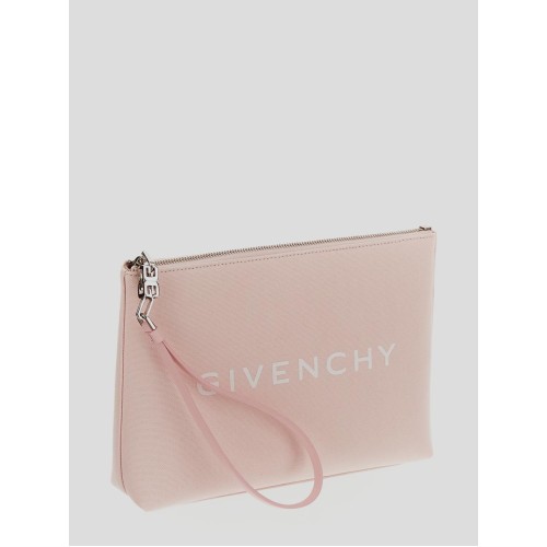 GIVENCHY Logo Printed Travel Pouch, Silver Hardware