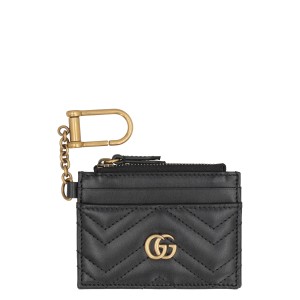 GUCCI GG Marmont Zipped Cardholder, Gold Hardware