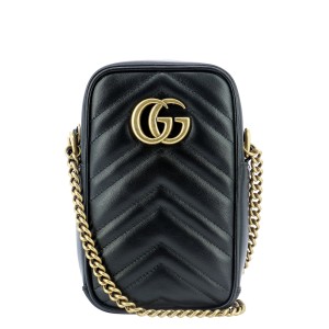 GUCCI GG Marmont Phone Pouch Bag, Gold Hardware