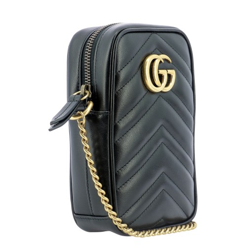 GUCCI GG Marmont Phone Pouch Bag, Gold Hardware