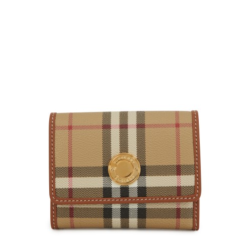BURBERRY London Check Vertical Wallet, Gold Hardware