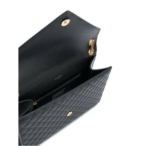 SAINT LAURENT Envelope Large Shoulder Bag, Gold Hardware