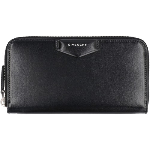 GIVENCHY Antigona Leather Wallet, Silver Hardware