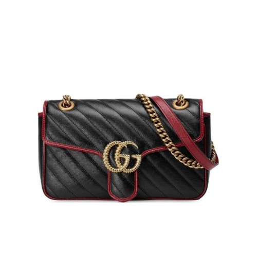 GUCCI GG Marmont Small Shoulder Bag, Gold Hardware