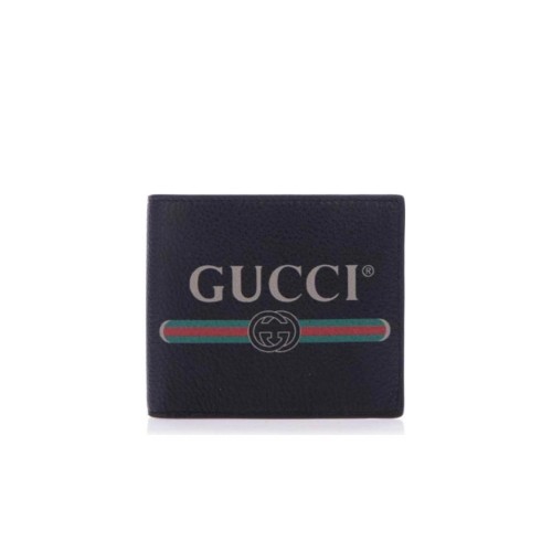 GUCCI Logo Bifold Wallet, Gold Hardware