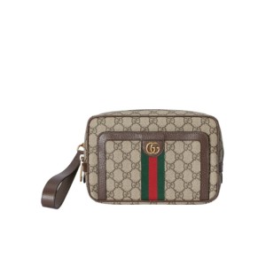 GUCCI Ophidia GG Clutch Bag, Gold Hardware