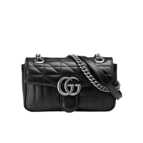GUCCI GG Marmont Mini Shoulder Bag, Silver Hardware