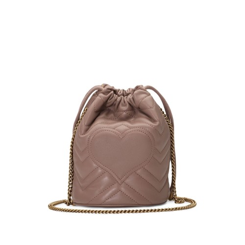 GUCCI GG Marmont Bucket Bag, Gold Hardware
