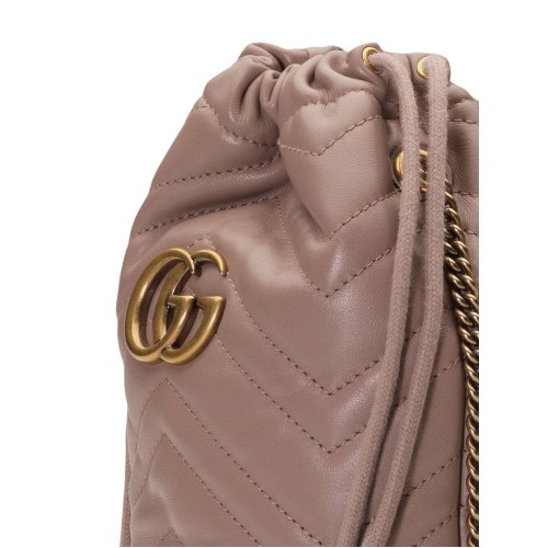 GUCCI GG Marmont Bucket Bag, Gold Hardware