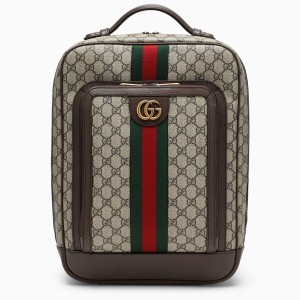 GUCCI Ophidia GG Supreme Backpack, Gold Hardware
