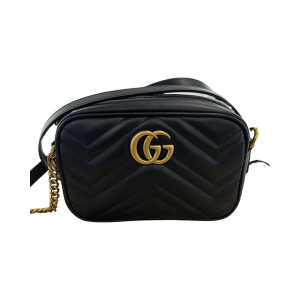GUCCI GG Marmont Matelassé Mini Bag, Gold Hardware